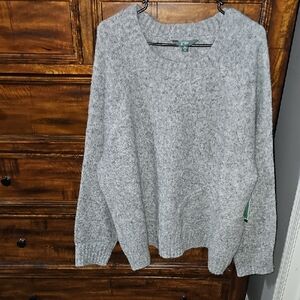Terra & Sky Womens Nwts Sweater!! Sz 3X, Gray! Bow Sweater. Plus Sz!